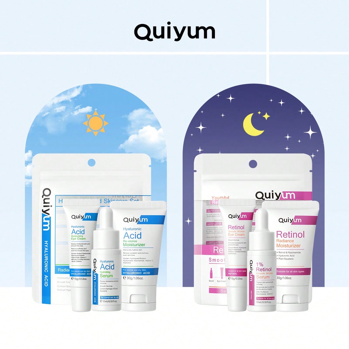 Skincare Skintific - مجموعة QUIYUM للعناية بالبشرة بالريتينول وحمض