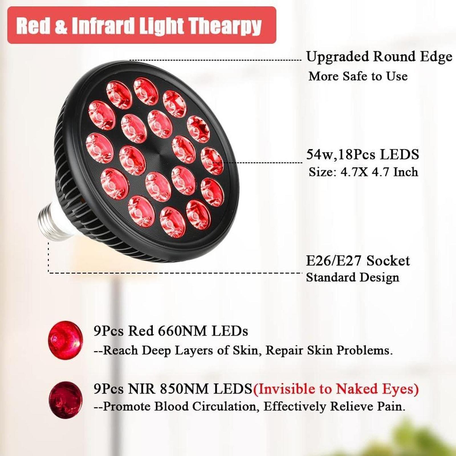مصباح LED E27 بقوة 54 واط، أحم - مراجعة Skincare Only You وسعره